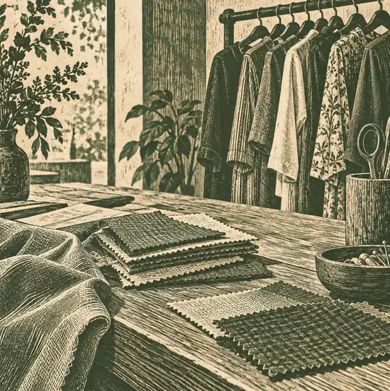 Illustration of apparel retailers equipment and workspace